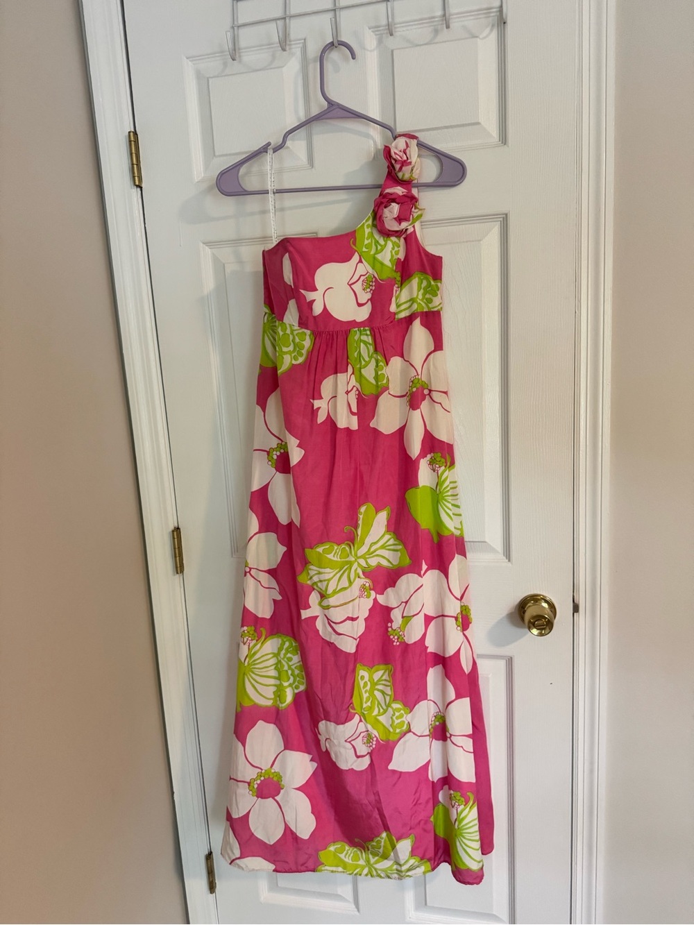 Lilly Pulitzer Vintage Silk Floral Print Maxi Dress Sz 2 - Picture 2 of 12
